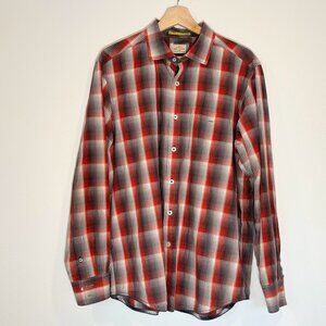 Tommy Bahama Jeans red and gray long sleeve casual button up men's medium